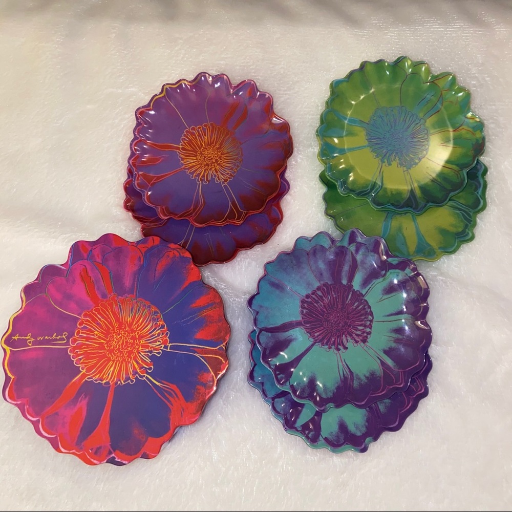 Andy Warhol Rare Flower Dessert Plate Set